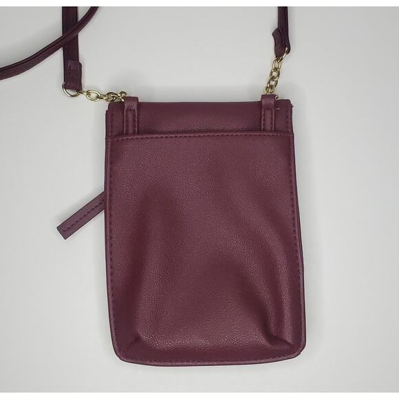 Time And Tru Clutch Wallet/Wrist cross body bangle handle Party purse color wine - Picture 4 of 5